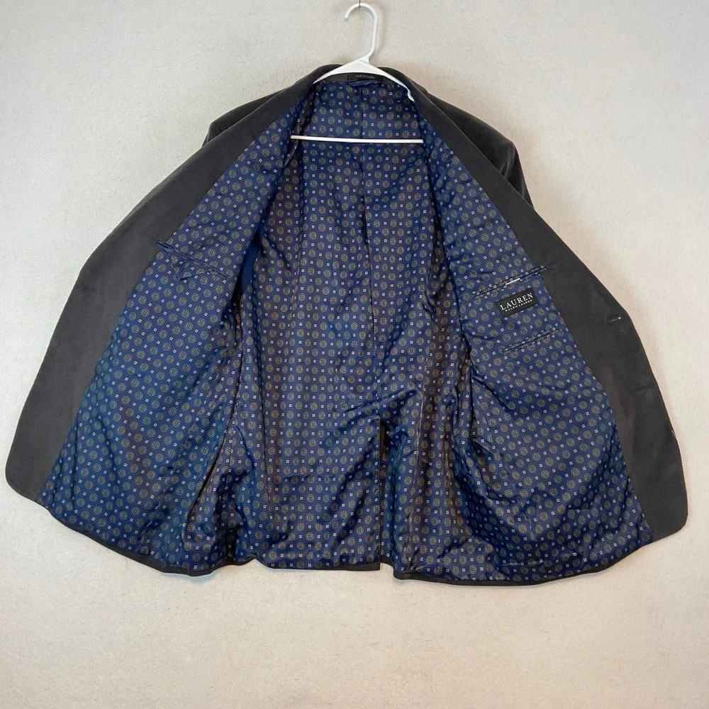 Ralph Lauren Men's 48L Gray Corduroy Blazer Sport Coat Elbow Patches Academia‎